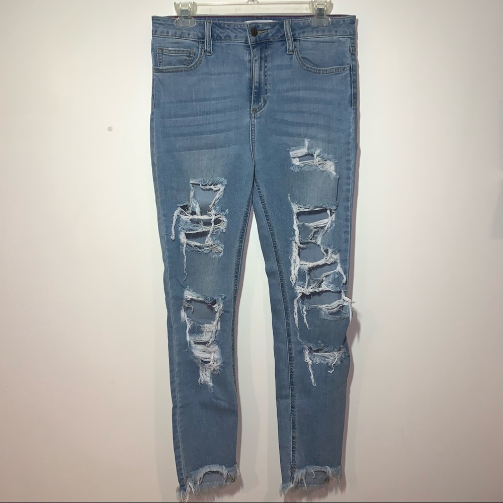High Waist Ripped Skinny Jeans